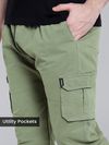 Pale Olive Heavy Gauge Cargo Joggers