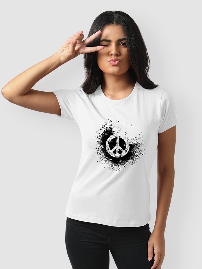 Buy Disintegrated Peace Women s Half Sleeve T shirt Online India