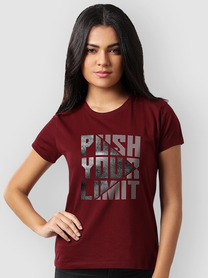 Buy Push Your Limit Women s T shirt Online in India Beyoung