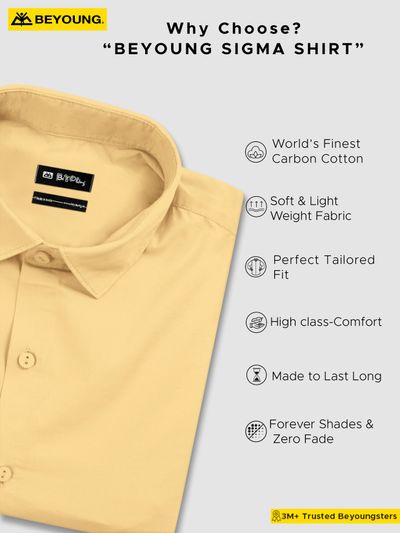 Pale Yellow - Formal Shirts For Men Formal Shirts Online in India