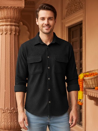 Trendy men's textured shirts online at beyoung, 