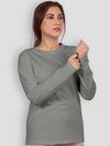 Pack of 2 - Women Plain Full Sleeve T-shirt Combo White And Space Grey