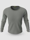 Pack of 2-Plain Full Sleeve T-shirt Combo White And Space Grey