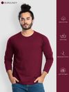 Pack of - 3 Plain Full Sleeve T-shirt Combo Black,Burgundy,Space Grey
