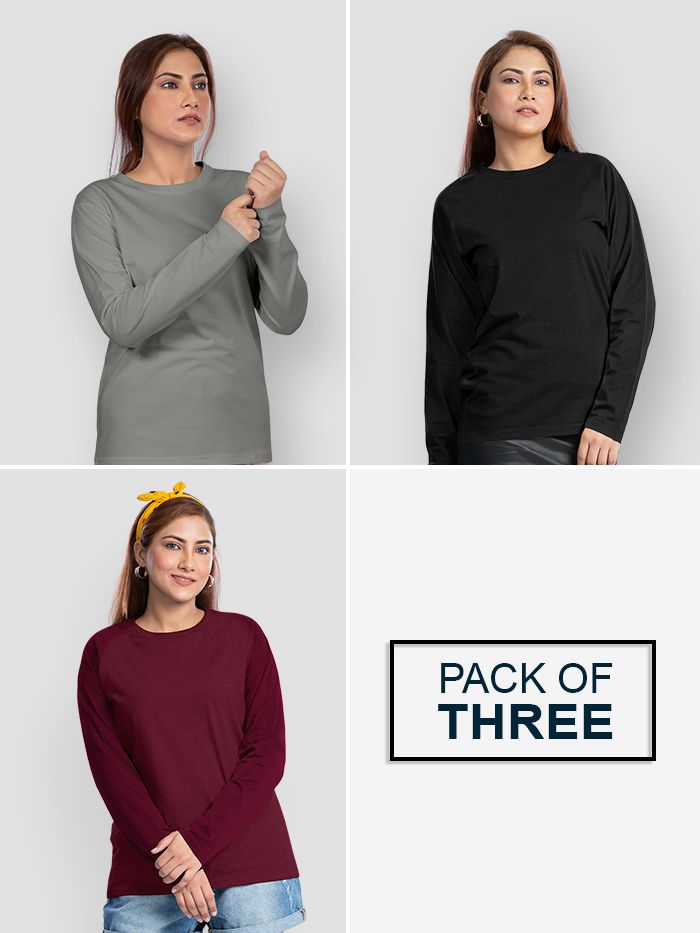 women full sleeve t shirt combo