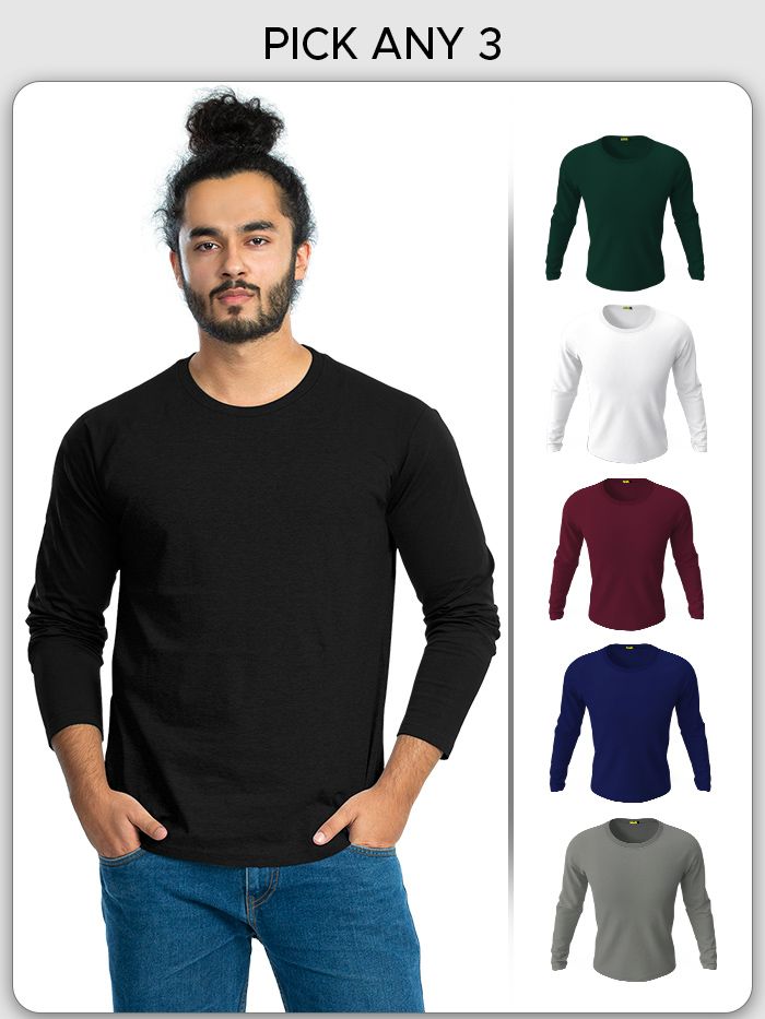 mens full sleeve t shirt combo