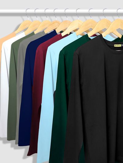 Pick Any 3 - Women Plain Full Sleeve T-shirt Combo Pick Any 3 - Women Plain Full Sleeve T-shirt Combo