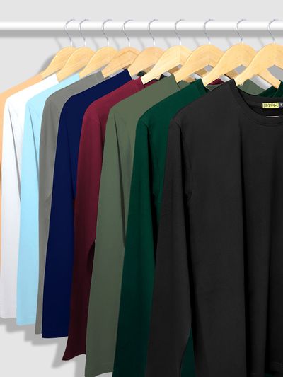 Pick Any 4 - Women Plain Full Sleeve T-shirt Combo Pick Any 4 - Women Plain Full Sleeve T-shirt Combo