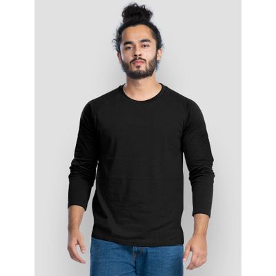 Buy Plain Black Full Sleeves T-shirt 