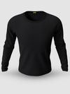Plain Black Full Sleeves T-shirt for Men