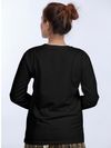 Plain Black Women Full Sleeves T-shirt