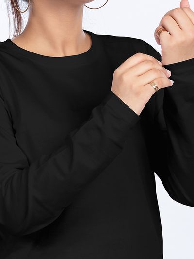 Black Full Sleeve T-shirt for Girl