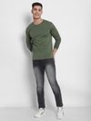 Plain Olive Green Full Sleeves T-shirt