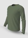 Plain Olive Green Full Sleeves T-shirt