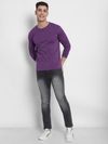 Plain Violet Full Sleeves T-shirt
