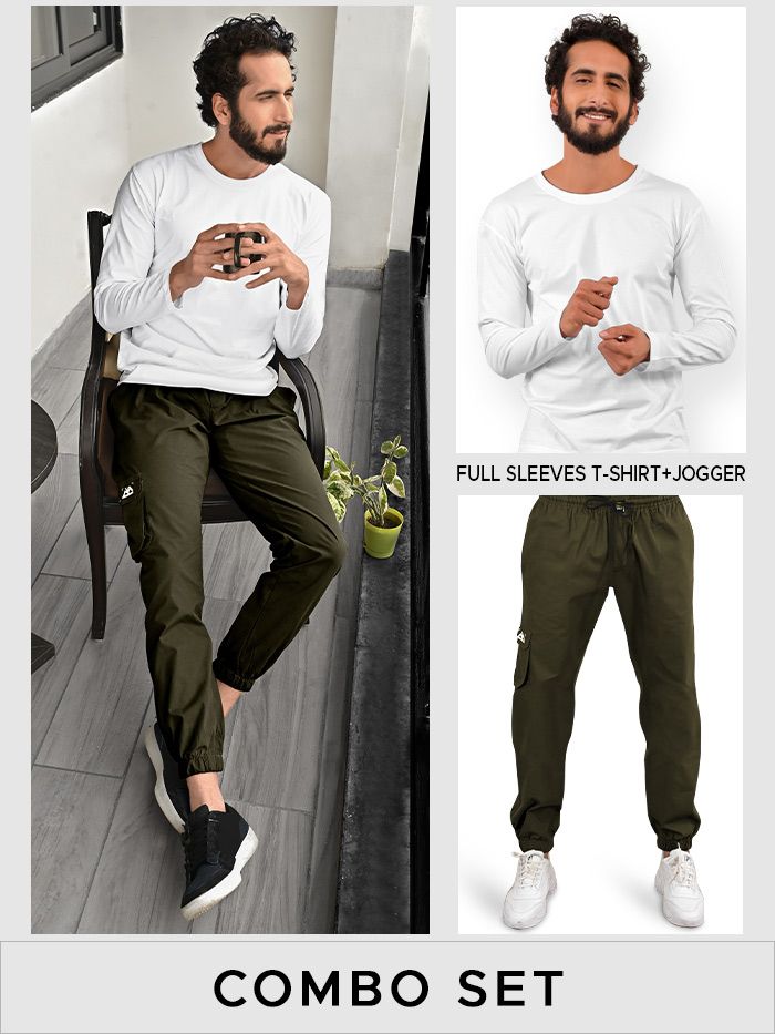 Full Sleeves T-shirt + Jogger Combo Set