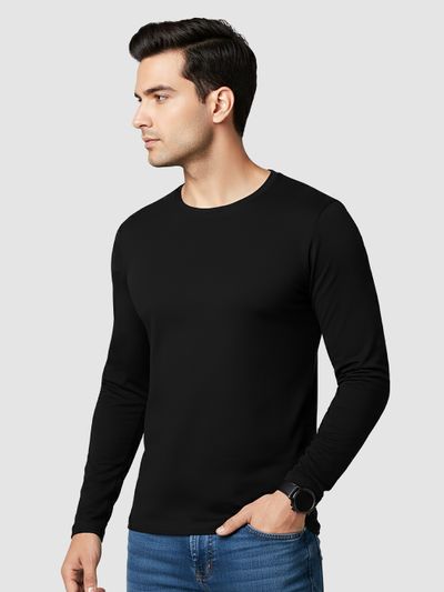 Plain Black Full Sleeves T-shirt Plain Black Full Sleeves T-shirt