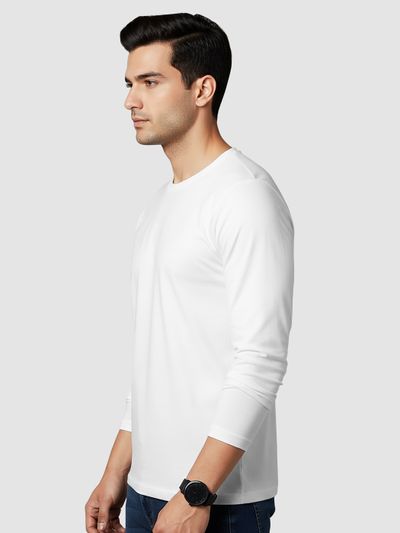 Plain White Full Sleeves T-shirt Plain White Full Sleeves T-shirt