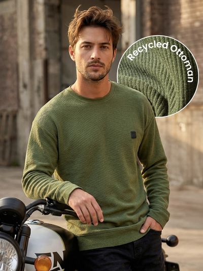 Olive Green Oversized Ottoman Sweatshirt