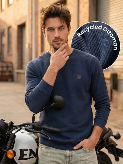 Navy Oversized Ottoman Sweatshirt