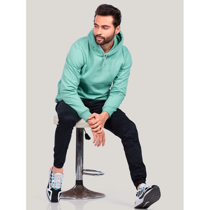 Buy Plain Cyan Blue Hoodies for Men Online India Beyoung