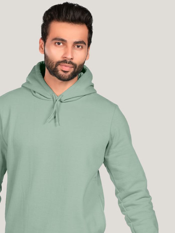 Mens green online pullover hoodie