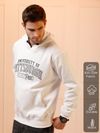 White Printed Hoodie for Men