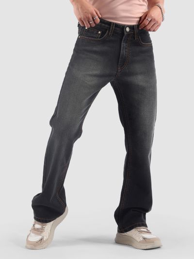 Black Saddle Stitch Bootcut Jeans Black Saddle Stitch Bootcut Jeans