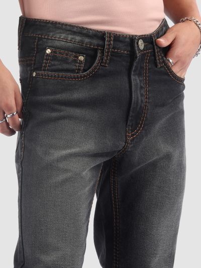Black Saddle Stitch Bootcut Jeans Black Saddle Stitch Bootcut Jeans