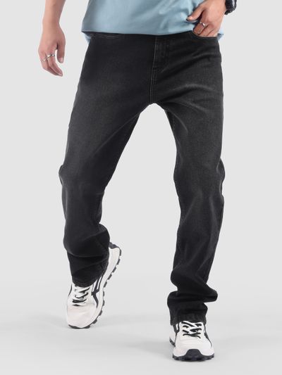 Black Spray Washed Regular Fit Jeans Black Spray Washed Regular Fit Jeans