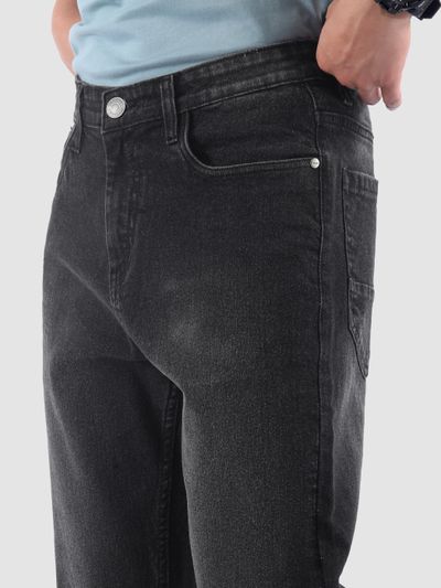 Black Spray Washed Regular Fit Jeans Black Spray Washed Regular Fit Jeans