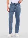 Ice Blue Cloud Wash Mid Rise Baggy Fit Jeans