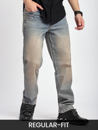 Blue trendy jeans for men