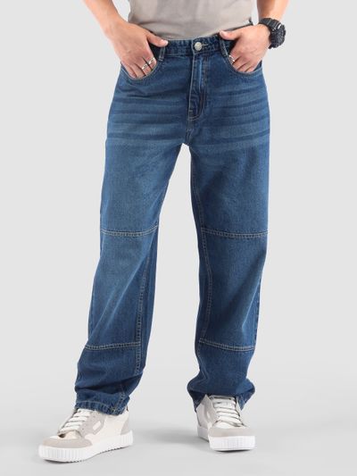 Dark Blue Cut and Sew Baggy Fit Jeans Dark Blue Cut and Sew Baggy Fit Jeans