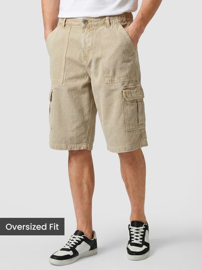 Beige Overdyed Jorts