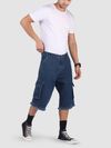 Dark Blue Rugged Hem Denim Jorts