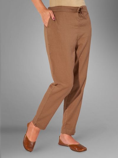Buy PATRORNA Yellow High Rise Straight Fit Trousers for Women Online @ Tata  CLiQ