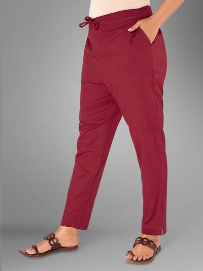 Buy GO COLORS Women Light Blue Solid 100% Cotton Pants Online at Best  Prices in India - JioMart.