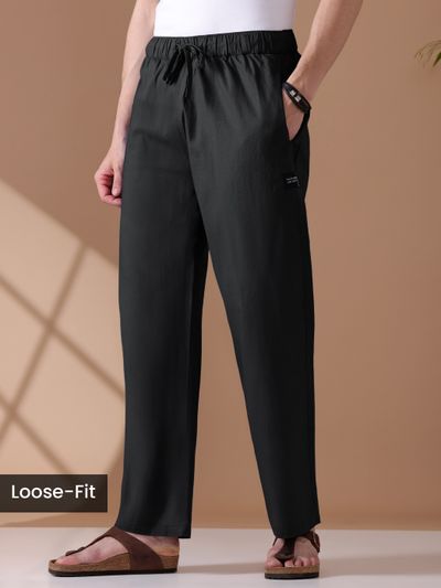 Black Loose-fit Pyjama Pants Black Loose-fit Pyjamas