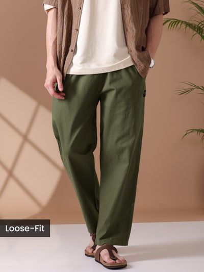 Cedar Green Loose-fit Pyjama Pants Pajama for men green color - Loose-fit