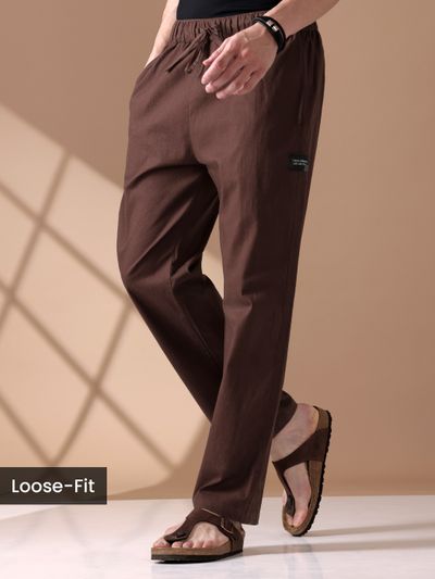 Chocolate Brown Loose-fit Pyjama Pants Pajama for men in Brown Color - Loose-fit