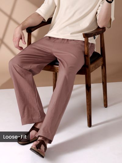 Mens pajama in peach pink color - Loose-fit