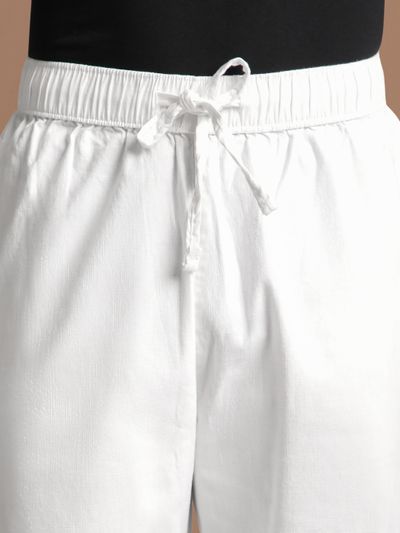 White Loose-Fit Pyjama Pants White Loose-Fit Pyjamas