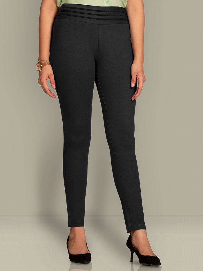 Buy Matte Black High Waist Skin Fit Women Jeggings Online in India