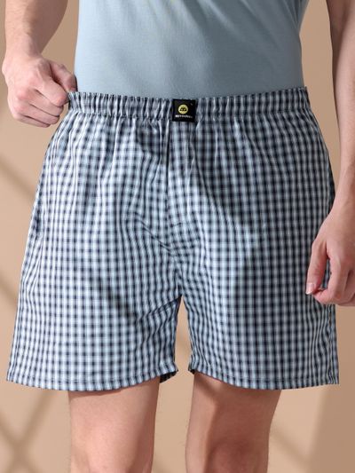 Sky Blue Checked Mens Boxers
