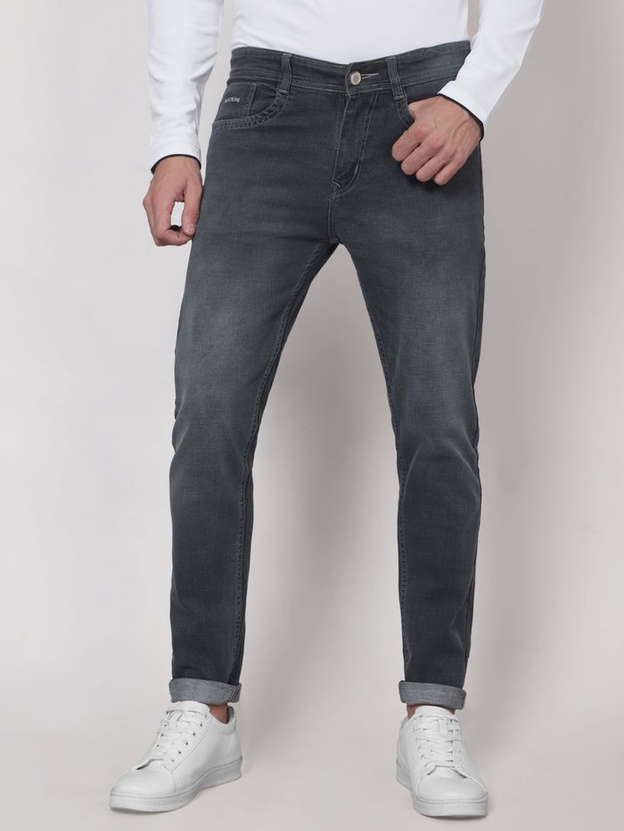 Ash Grey Raw Washed Jeans