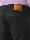 Black Regular Fit Jeans for Men Back Zoom View