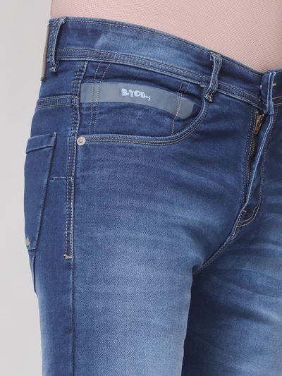 Alice Blue Cotton Knitted Mens Jeans Alice Blue Cotton Knitted Mens Jeans