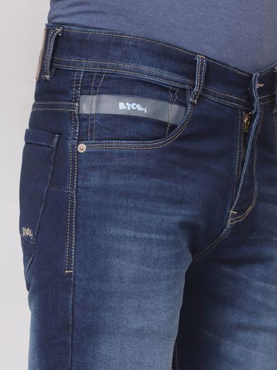 Galaxy Blue Cotton Knitted Mens Jeans Galaxy Blue Cotton Knitted Mens Jeans