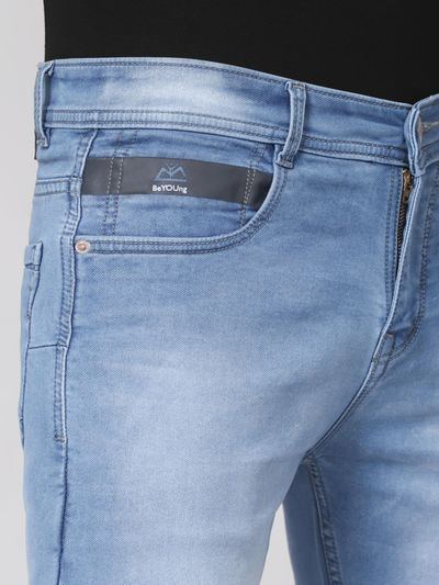 Stark Blue Cotton Knitted Mens Jeans Stark Blue Cotton Knitted Mens Jeans